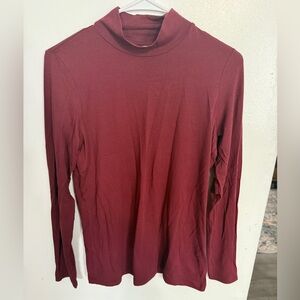 Women's Burgundy Long Sleeve Top